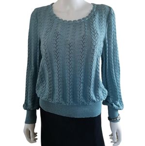 Women's Blue Crew Neck Sweater